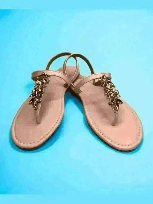 Rare Sparkle Pastel Pink T - strap Flats - cunei